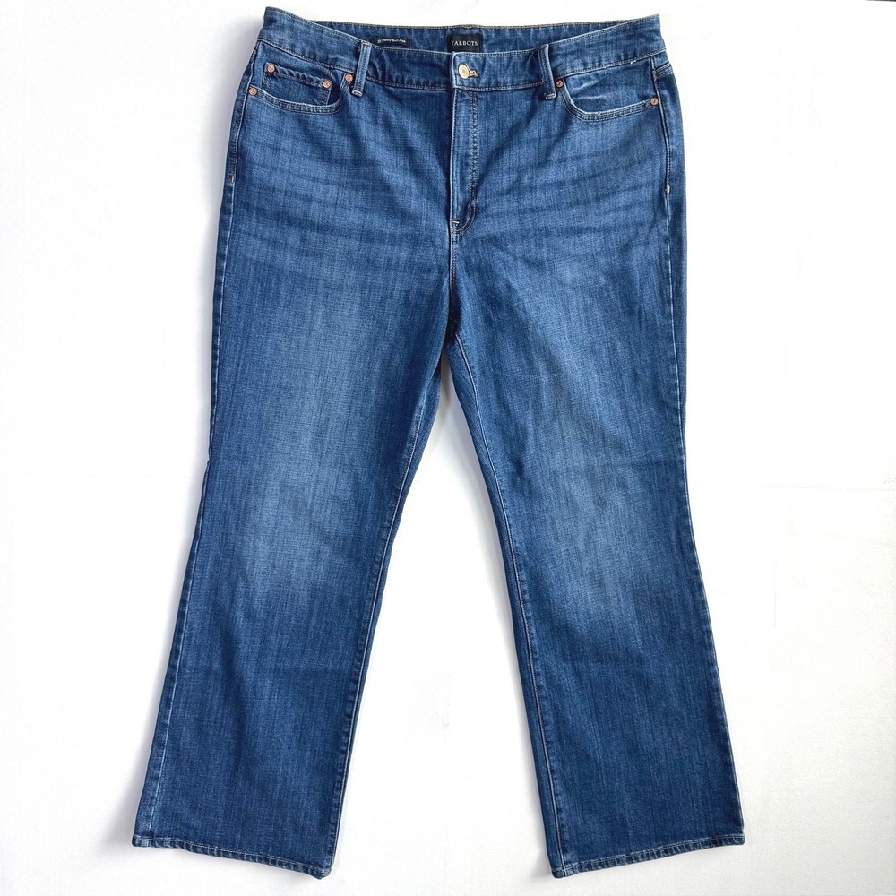Talbots Barely Boot Jean Emma Wash Blue Denim Pants Womens 18‎ cotton blend